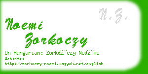 noemi zorkoczy business card